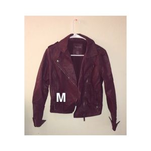 Maroon leather jacket